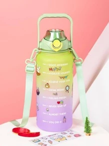 1 chiếc 67,63oz/2L Dung tích lớn Ống hút nhựa màu chuyển sắc Cốc nước thể thao, Bình nước di động ngoài trời Ống hút - xanh quân đội - Xem 5