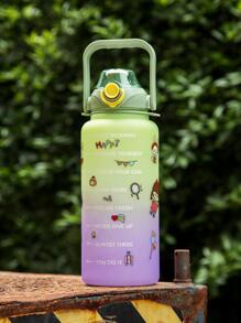 1 chiếc 67,63oz/2L Dung tích lớn Ống hút nhựa màu chuyển sắc Cốc nước thể thao, Bình nước di động ngoài trời Ống hút - xanh quân đội - Xem 4