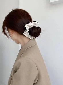 1 cái Scrunchie thông thường cho phụ nữ tương phản ràng buộc cho cuộc sống hàng ngày - trắng - Xem 2
