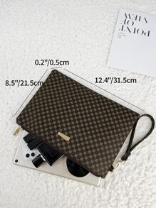 中等方包幾何樣式金屬裝飾 - 咖啡棕 - 查看 4