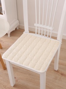 1入組素色椅子坐墊極簡滌綸椅子座墊套 - 白色 - 查看 9