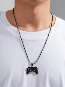 1 pièce À La Mode En Alliage De Zinc Avec Strass Manette De Jeu Collier Avec Pendentif Pour Homme Pour Décoration Quotidienne , Pour Bijou Cadeau Et Fête