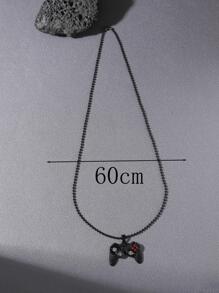 1 pièce À La Mode En Alliage De Zinc Avec Strass Manette De Jeu Collier Avec Pendentif Pour Homme Pour Décoration Quotidienne , Pour Bijou Cadeau Et Fête