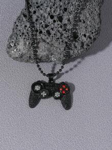 1 pièce À La Mode En Alliage De Zinc Avec Strass Manette De Jeu Collier Avec Pendentif Pour Homme Pour Décoration Quotidienne , Pour Bijou Cadeau Et Fête