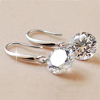 1 Pair Fashion Elegant Cubic Zirconia Drop Earrings, Minimalist Design, Versatile Daily Wear, Birthday Gift