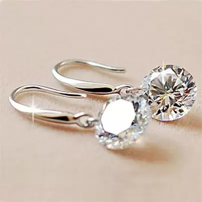 1 Pair Fashion Elegant Cubic Zirconia Drop Earrings, Minimalist Design, Versatile Daily Wear, Birthday Gift