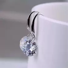 1 Pair Fashion Elegant Cubic Zirconia Drop Earrings, Minimalist Design, Versatile Daily Wear, Birthday Gift - Clear - View 3