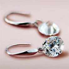 1 Pair Fashion Elegant Cubic Zirconia Drop Earrings, Minimalist Design, Versatile Daily Wear, Birthday Gift - Clear - View 4