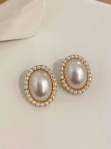 1 đôi Đơn giản & Đúng mốt & Thanh lịch & Cao-kết thúc & Linh hoạt Ngọc trai Giả Bông tai stud - Nhiều màu - Xem 2