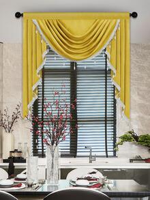 1pc Pendant Decor Window Valance, Modern Polyester Curtain Valance For Living Room - Gold - View 5