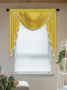 1pc Pendant Decor Window Valance, Modern Polyester Curtain Valance For Living Room - Gold - View 4