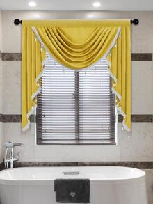 1pc Pendant Decor Window Valance, Modern Polyester Curtain Valance For Living Room - Gold - View 7