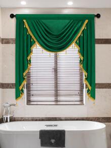 1入組吊墜裝飾窗幔客廳現代滌綸窗簾帷幔 - 綠色 - 查看 8