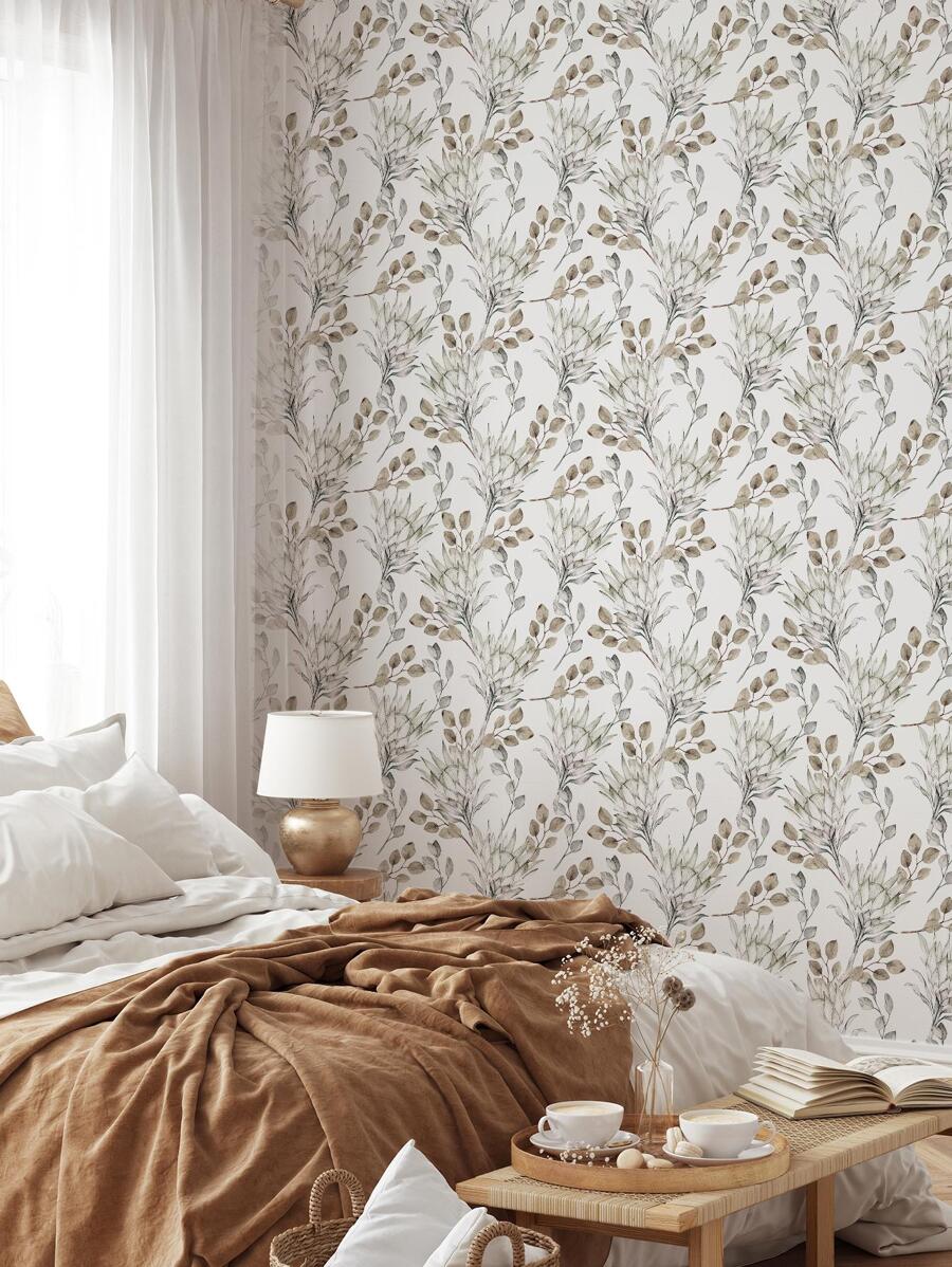 1 rollo Rollo adhesivo de pared PVC con patrón de hoja impermeable para casa - Multicolor - Ver 1