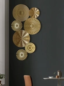 1pc Round Wall Hanging, Minimalist Golden Round Shaped Iron Hanging Decoration For Home,Home Decor ,Room Decor,Wall Decor Gifts Birthday Graduation