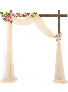 1入組素色婚禮派對裝飾背景現代滌綸婚禮照片背景適合派對安排 - 香檳色 - 查看 1