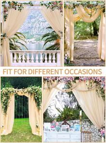 1入組素色婚禮派對裝飾背景現代滌綸婚禮照片背景適合派對安排 - 香檳色 - 查看 4