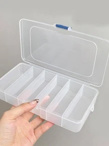 1 hộp đựng trang sức trong suốt nhiều ngăn, hộp đựng trang sức đa năng bằng nhựa di động cho gia đình, quà tặng cho ngày lễ tình nhân khi trở lại trường - Trong sáng - Xem 10