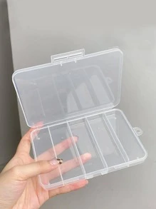 1 hộp đựng trang sức trong suốt nhiều ngăn, hộp đựng trang sức đa năng bằng nhựa di động cho gia đình, quà tặng cho ngày lễ tình nhân khi trở lại trường - Trong sáng - Xem 9