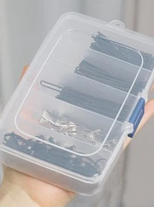 1 hộp đựng trang sức trong suốt nhiều ngăn, hộp đựng trang sức đa năng bằng nhựa di động cho gia đình, quà tặng cho ngày lễ tình nhân khi trở lại trường - Trong sáng - Xem 8