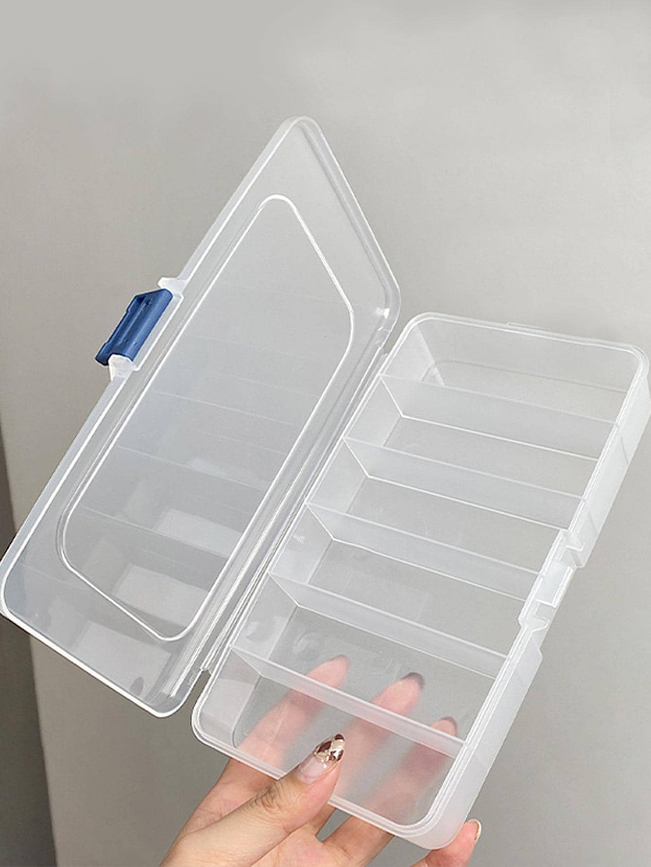 1 hộp đựng trang sức trong suốt nhiều ngăn, hộp đựng trang sức đa năng bằng nhựa di động cho gia đình, quà tặng cho ngày lễ tình nhân khi trở lại trường - Trong sáng - Xem 1