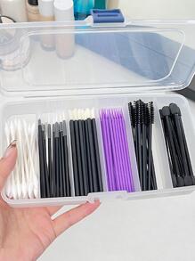 1 hộp đựng trang sức trong suốt nhiều ngăn, hộp đựng trang sức đa năng bằng nhựa di động cho gia đình, quà tặng cho ngày lễ tình nhân khi trở lại trường - Trong sáng - Xem 5