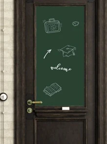 1pc Solid Color Blackboard, Simple Multi-purpose Self-adhesive Blackboard For Student, School, Office - Green - View 5