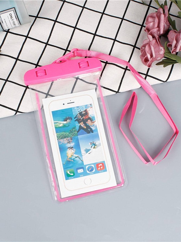 1pc Clear PVC Lightweight Swimming Phone Waterproof Bag, Beach Essentials, Beach Accessories, Pool Float