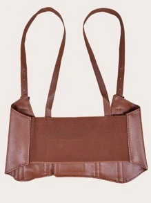 1 pieza Cinturón de arnés casual con hebilla cuadrada para mujeres para uso diario y Halloween - Camel - Ver 2