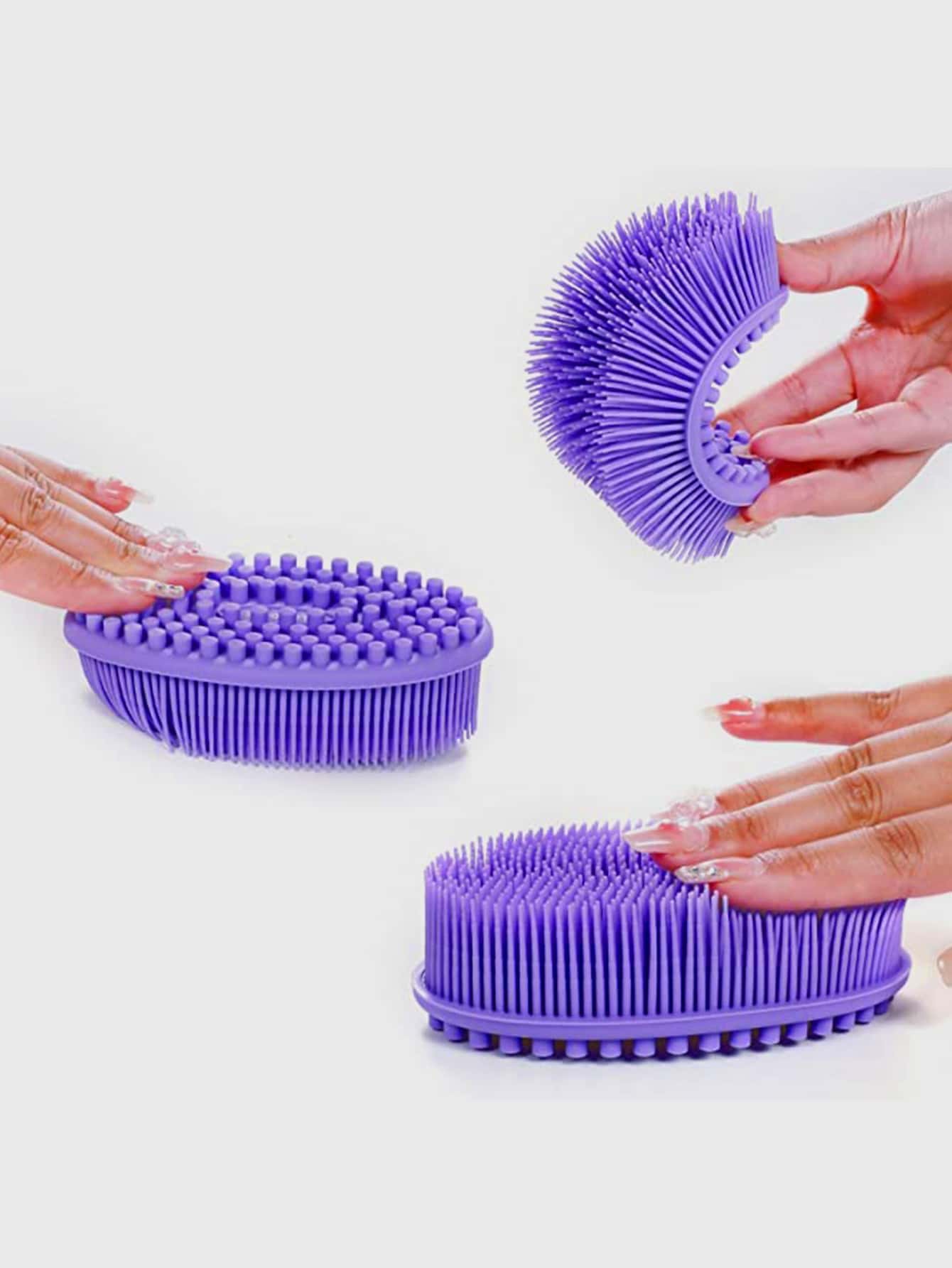 1 件装硅胶沐浴刷，简约纯色沐浴身体刷，适用于浴室家居浴室装饰夏季 - 薄荷綠 - 查看 3