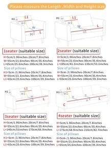 1入組花卉提花彈力沙發座套，客廳用現代滌綸沙發靠墊套 - 藍色 - 查看 7