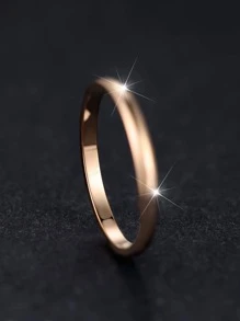 1入組時尚簡約女士戒指約會禮物時尚派對造型 - 玫瑰金 - 查看 3