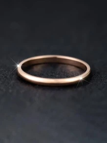1入組時尚簡約女士戒指約會禮物時尚派對造型 - 玫瑰金 - 查看 2