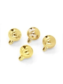 30入組/套5/6/8/10mm時尚不銹鋼鈴鐺DIY吊墜適合女士DIY首飾製作 - 金色 - 查看 4