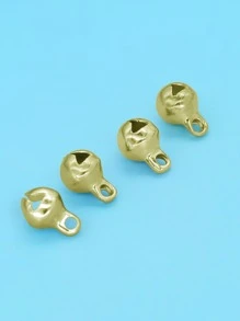 30入組/套5/6/8/10mm時尚不銹鋼鈴鐺DIY吊墜適合女士DIY首飾製作 - 金色 - 查看 2