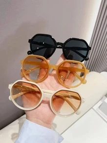 3副女性漸變鏡片幾何框架休閒太陽眼鏡適合夏天 - 彩色 - 查看 1