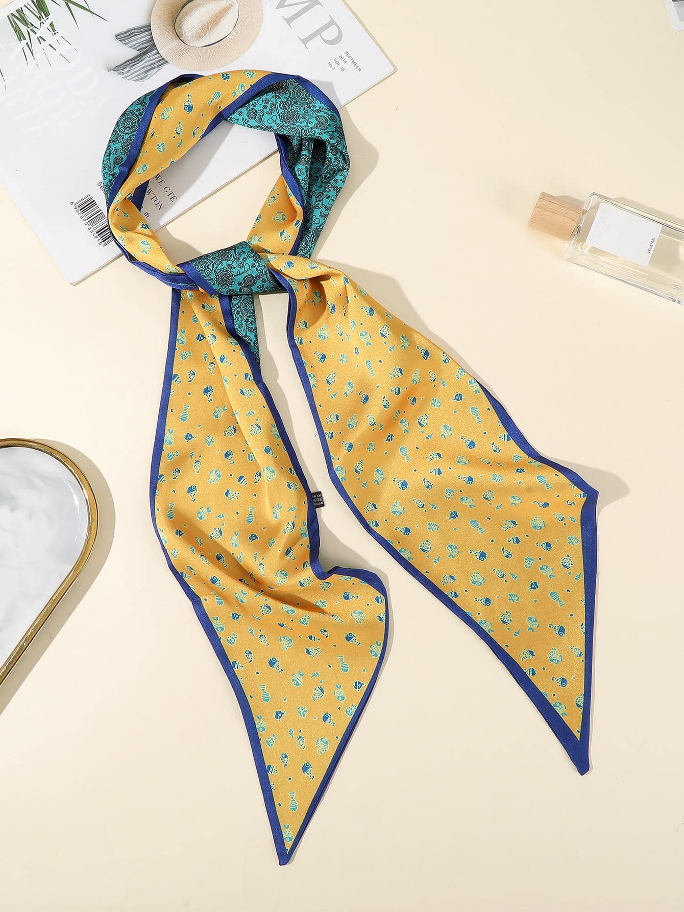 Dây buộc tóc thời trang kiểu Boho dành cho nữ có họa tiết cá để trang trí tóc - Màu vàng - Xem 1