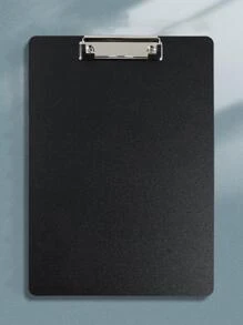 1pc Solid Color Clipboard, Simple Multi-purpose Direct Clipboard For Student, Office, School - Black - View 1