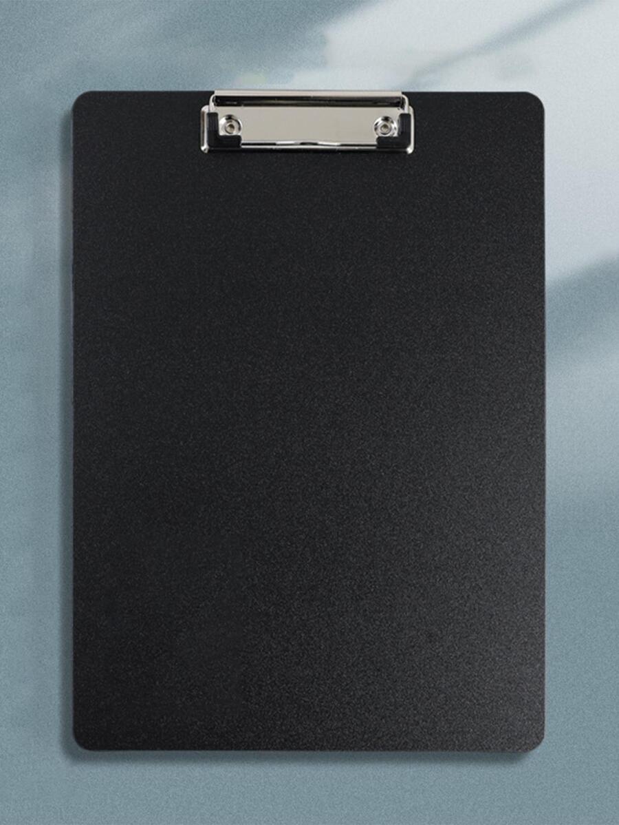 1pc Solid Color Clipboard, Simple Multi-purpose Direct Clipboard For Student, Office, School - Black - View 1