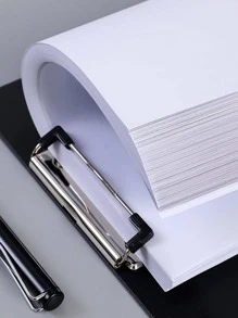 1pc Solid Color Clipboard, Simple Multi-purpose Direct Clipboard For Student, Office, School - Black - View 3