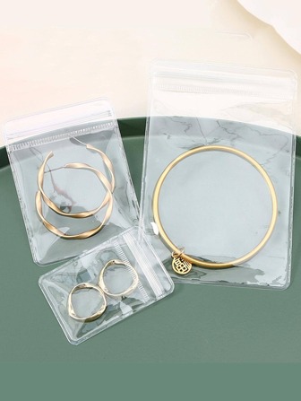 20 Piezas Bolsas De Almacenamiento Transparentes Para Joyas, Un Regalo Para El Día De San Valentín