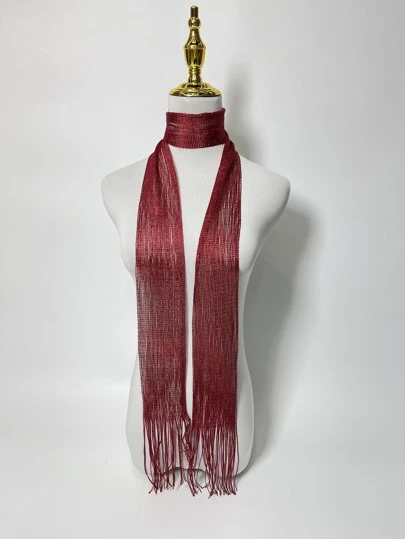 1pc Women Solid Fringe Decor Fashion Scarf For Daily Life Accessories Women Winter Fall