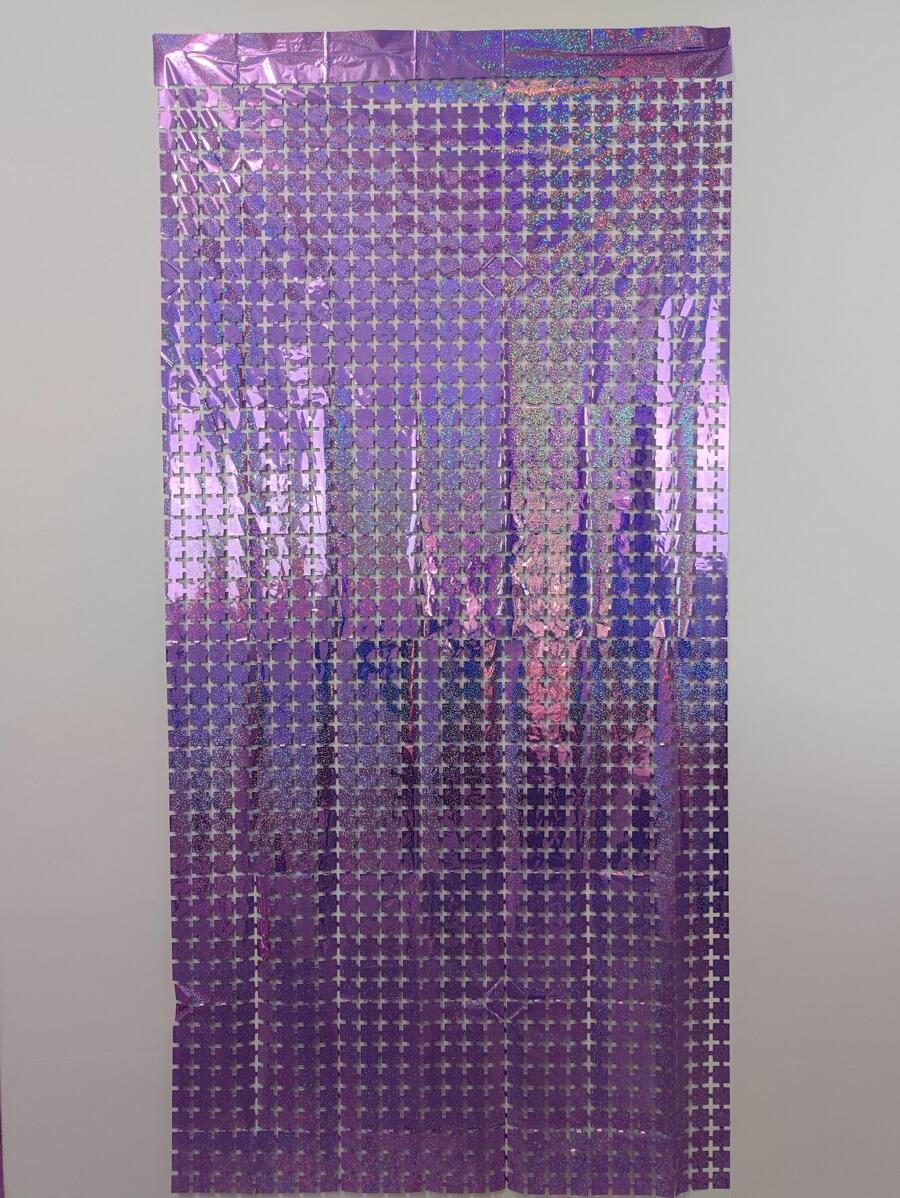 1 Màn Nhựa Tua Rua, Hiện Đại Đồng Màu Lá Màn Cho Đảng - Màu tím hoa cà - Xem 1