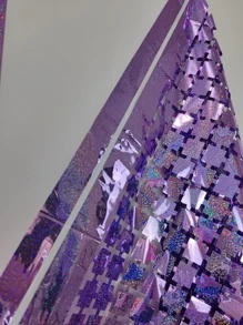 1 Màn Nhựa Tua Rua, Hiện Đại Đồng Màu Lá Màn Cho Đảng - Màu tím hoa cà - Xem 3