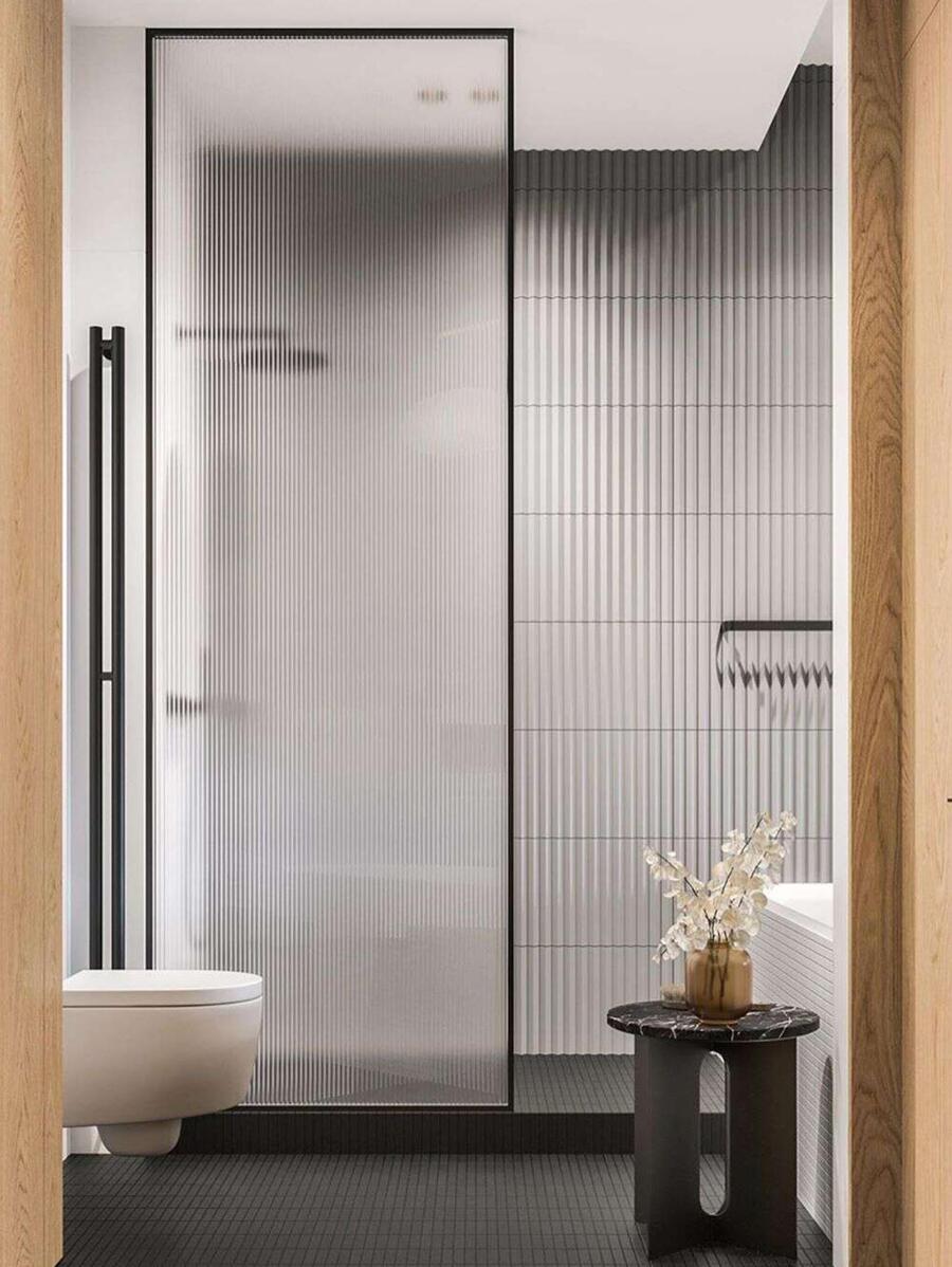 1 Roll Of Privacy Window Film, Frosted Glass Sticker, No Glue Static