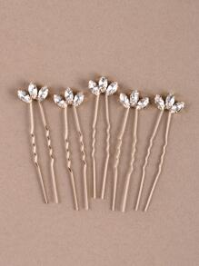 5 Piezas Tenedor De Pelo De Vidrio Hecho A Mano Con Cristales Y Forma De Hoja Para Novias, Bodas, Fiestas Elegantes Para Mujeres