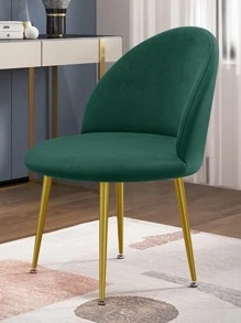 1pc/2pcs Silver Fox Plush Solid Color Duck Billed Chair Cover, Suitable For Dining Room Chairs, Decorative And Dust-Proof - Dark Green - View 6