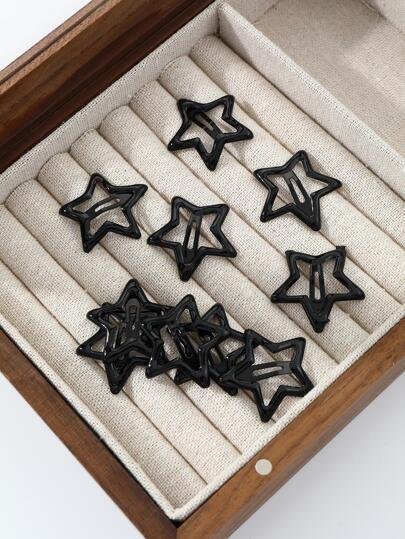 10pcs Women Star Design Y2K Snap Clip For Hair Decoration Street
