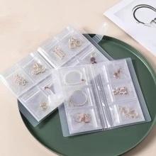 1入組珠寶盒防氧化收納盒,適用於耳環、耳釘、耳墜、項鍊、髮飾 - 白色 - 查看 2