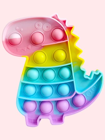 1 件裝馬卡龍色恐龍型矽膠減壓玩具、遊戲玩具